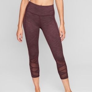 Athleta Leggings Crop Jacquard Mantra Mesh Calfs